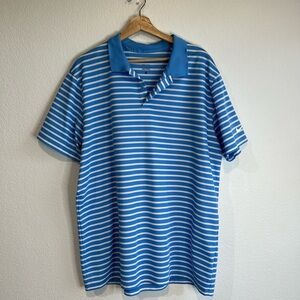 Nike‎ dri fit blue white strips golf polo shirt gym XL